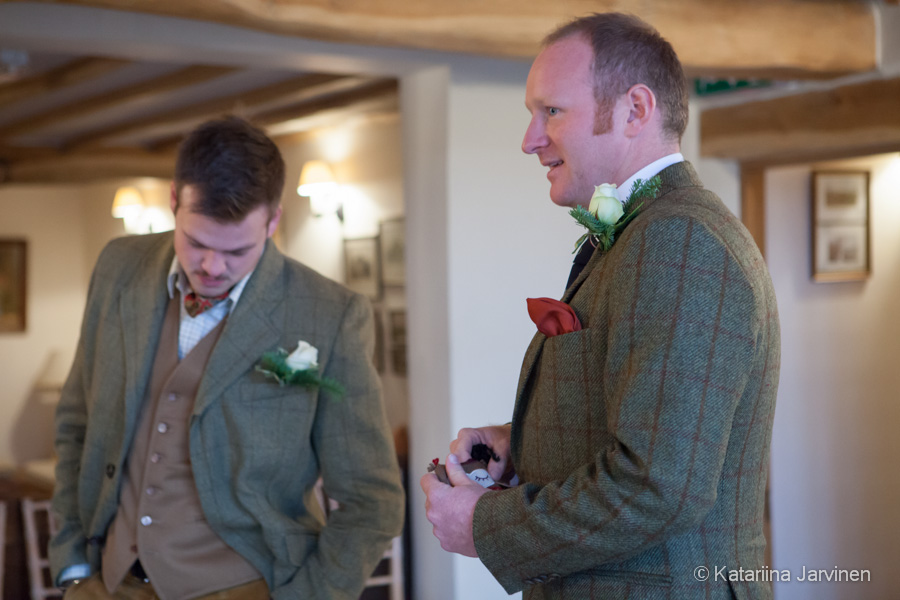 groomsmen wearing tweed at Warwickshire wedding